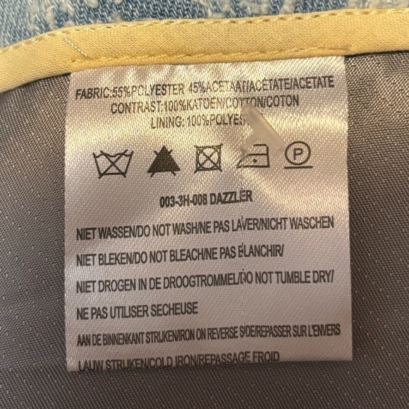 NWT NTS Sz 8 Tweed Houndstooth Lined Mini Skirt Pockets Blue Ivory Yellow - Picture 11 of 15